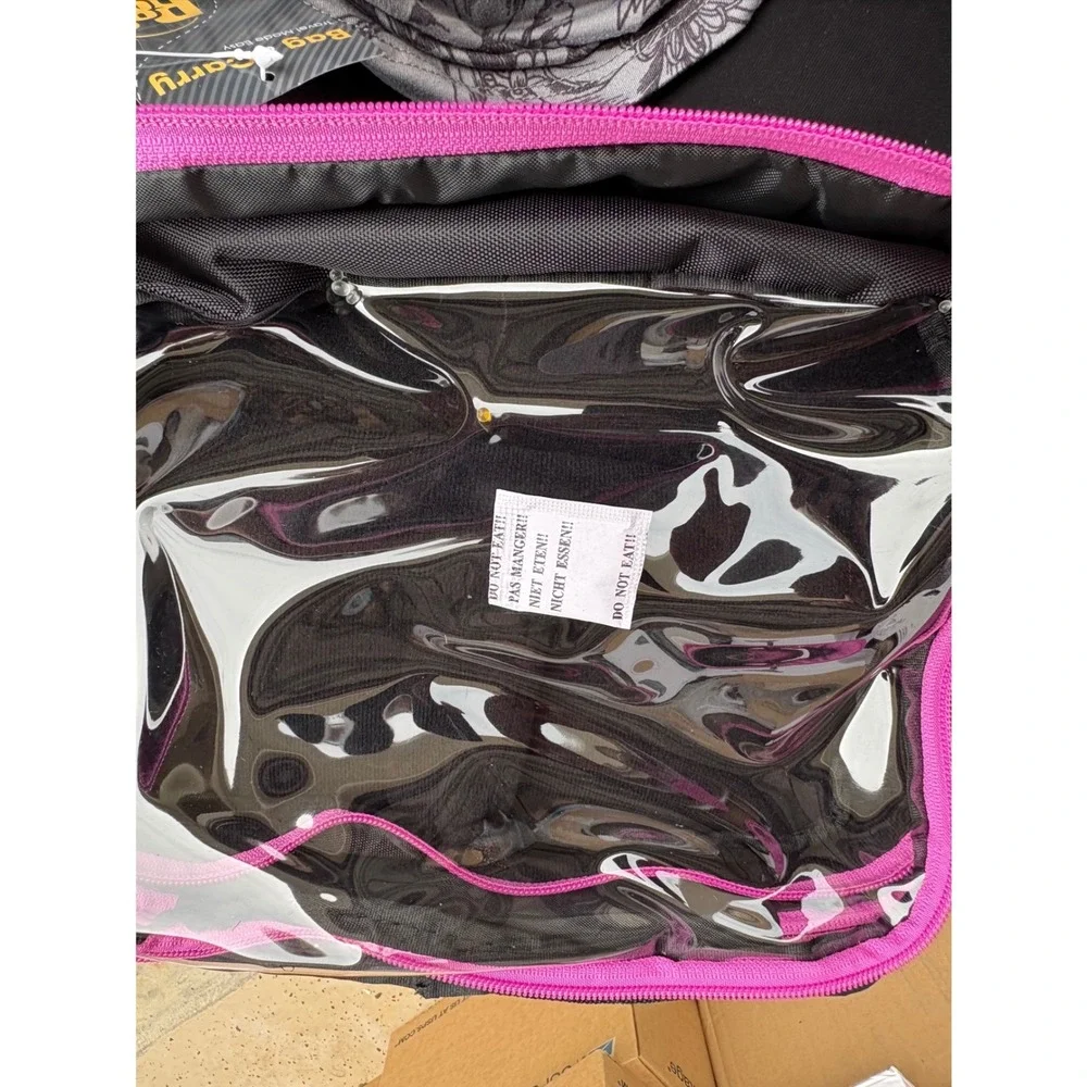 Bag & Carry Polka‎ Dot Hanging Toiletry Bag Travel Organizer Black Pink NWT